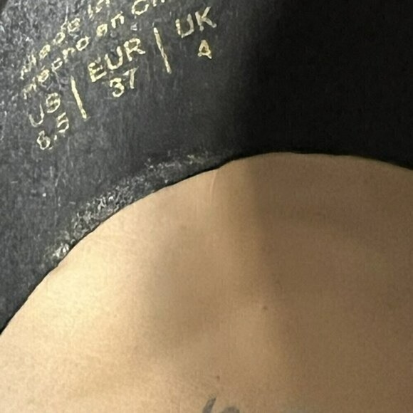 animal print ankle Boots MARKET & SPRUCE 6.5 bootie Block Heel Black Beige Snake - Picture 12 of 12